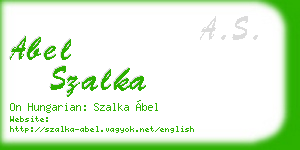 abel szalka business card
